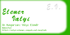 elemer valyi business card
