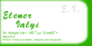 elemer valyi business card